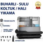 Koltuk ve Halı Yıkama Makinesi, 4 Modlu Çok Amaçlı Vakumlu Buharlı Leke Çıkarıcı Temizlik Robotu - Gri