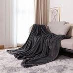 Koltuk ve Yatak için Süper Yumuşak Waffle Polar Battaniye Rahat ve Sıcak Çift Kişilik Yatak Battaniyesi Kış için Büyük Koyu Gri Örtü Battaniye Kanepe ve Yatak için 180 cm x 220 cm