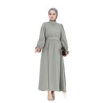 Kolu Volanlı Kemerli Henna Elbise-Mint Yeşili