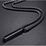 Kolye Kadın Simple Clavicle Hip Hop Street Necklace, Tungsten Pendant Men's Necklace，Birthday Gift/Pendant Necklace Kolye Minimal(A- Large Black 70cm Chain)