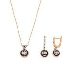 Kolye & Küpe Rose Altın Set