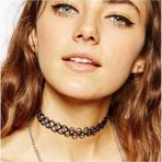 kolye Tattoo Choker Elastik Kolye ( 3 Adet ) Siyah