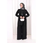 Kolyeli Tunik Pantolon Takım 8027 Siyah