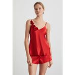 Kom 1C13CBAY251.002-C00116 Rose Gül Detaylı Saten Atlet