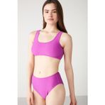 Kom 1M13MBKY231.074-C00153 Lara Kendinden Dokulu Düz Renk Bikini