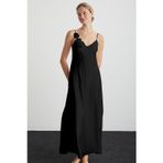Kom 1U13CGCY251.003-C00207 Rose Gül Detaylı Uzun Saten Gecelik