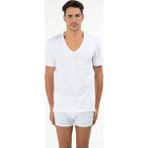 Kom 44TS10011 Enrico Erkek 2'li V Yaka T-Shirt - Siyah
