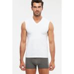 KOM 6'lı Atlet V Yaka Regular Fit, 2XL, s1Francesco-v-atlet, Beyaz, Erkek