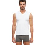 KOM 6'lı Atlet V Yaka Regular Fit, XL, s1Francesco-v-atlet, Beyaz, Erkek