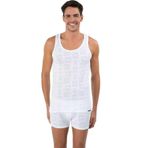 KOM Anka Desenli Atlet, 2XL, T2543-h, Beyaz, Erkek