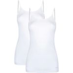 Kom Basic Kadın 2'li Beyaz Top Atlet Esnek Kumaşlı Rahat Kesim İç Giyim - XL