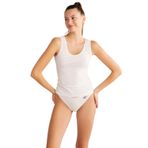 Kom Basic Singlet Pamuklu Kalın Askılı Beyaz Atlet, S Beden, Kadın