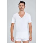 Kom Enrico V Yaka 2'li Erkek T-Shirt - XL - Beyaz