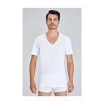 Kom Erkek Beyaz Eduardo Bisiklet Yaka T-shirt, L
