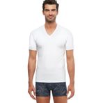 KOM Penye Likra Compact V-Yaka Tshirt Atlet 2 Li, L, 15221615102, Beyaz, Erkek