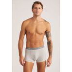 Kom Tight Pamuklu 2'li Erkek Boxer, Gri, XS