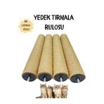 Komano Pontika Kedi Tırmalama Yedek Rulo Jüt Ip M8 Çapında Somun Vidalı 50 Cm Tırmalama Rulosu(1 adet )