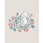 Komar Duvar resmi- Disney Winnie the Pooh Flowers and Friends - Boyut 40 x 50 cm - Poster, Çocuk Odası, Dekorasyon - Çerçevesiz Rulo, Bej
