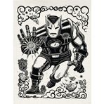 Komar Duvar resmi- Marvel Iron Man Lino-Cut - Boyut 30 x 40 cm - Poster, Çocuk Odası, Dekorasyon - Çerçevesiz Rulo