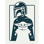 Komar Star Wars Duvar Resmi | Mandalorian The Child and Father | Baby Yoda, Dekorasyon, Poster, Sanat Baskısı | Boyut 40 x 50 cm | Çerçevesiz | WB-SW-002-40x50, Mavi, Beyaz