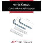 Kombi Kancası Duvara Monte Askı Aparatı 85MM (2'li Set) – Dubel Dahil