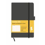 Kombitimer schwarz klein 2026: Schwarzer Terminkalender 2026. Buch-Kalender mit Lesebändchen und Gummiband. Kleiner Taschenkalender zum Planen von Terminen.