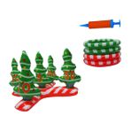 KOMBIUDA 1 Takım Halka Oyuncak Noel Aktiviteleri Noel Fırlatma Oyun Seti Havuz Halka Atma Oyunu Noel Ağacı Fırlatma Oyuncağı Noel Partisi Iyilik Boynuz Halka Atma Oyunu Pompa Şişme Plastik