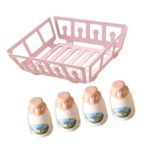 KOMBIUDA 1 Takım Oyuncak Bebek Evi Minyatür Kahvaltı Oyuncak Ev Mum Fitil Makası Küçük Saklama Sepeti Yağmur Botu Çocuk Kumandalı Minik Araba Mini Sepet Modeli Yapay Reçine Süt