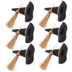 KOMBIUDA 12 Adet Mini Cadı Şapkası Zanaat Için Mini Şapkalar Cadılar Bayramı Cadı Süpürge Şapka Seti Minik Cadı Şapka Süsü Cadı Şapkası Şişe Kaban 8cm Odun ıvır Zıvır