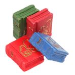 KOMBIUDA 4pcs Minyatür Kitaplar Dollhouse Mini Kitaplar Tiny Kitaplar Dekorasyon Sahnesi Dekorasyonları Dollhouse Mobilya Dollhouse Kütüphanesi