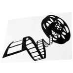 KOMBIUDA Sinema Duvar Sticker Film Oda Resim Asılı Şerit Deniz Duvar Çıkartmaları Etiket Mutfak Karo Çıkartmaları Yapışkan Duvar Kağıdı Duvar Kancaları Harç Kaset Aplik Sanat Askı Pvc Black