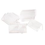 Komdndht 50 adet şeffaf tabela kart tutucu poster tutucu plastik Mini etiket tutucu akrilik kart ekran standı 2x4cm