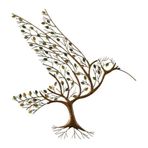 Komdndht Dallı Metal Kuş Yaprakları Duvar Sanatı, Ağaç Dalı Metal Kuş Duvar Dekoru Ev için Metal Duvar Heykeli Kullanımı Kolay Yaklaşık 32 x 28,5 cm