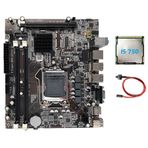 Komdndht H55 Masaüstü Anakart LGA1156 Destekler I3 530 I5 760 Serisi CPU DDR3 Bellek+I5 750 CPU Anahtarı Kablosu