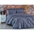 Komfort Home Çift Kişilik 2 Nevresimli Pamuk Saten Nevresim Takımı - 160 x 220 cm - Antrasit