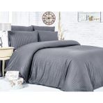 Komfort Home Çizgili Pamuk Saten Yastık Kılıfı (2 Adet) (Antrasit) - 50 x 70 cm