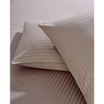Komfort Home Çizgili Pamuk Saten Yastık Kılıfı / Sütlü Kahve (2 Adet) - 50x70 cm