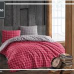 Komfort Home Ekose Kırmızı Tek Kişilik Ranforce Nevresim Takımı