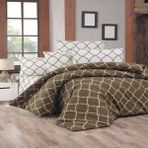 Komfort Home Tek Kişilik Ranforce Nevresim Takımı (Symbol Brown) - 160 x 220 cm - Renkli