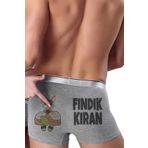 Komik Boxer - Uçuşa Hazır Roket Komik Erkek Baksır Sevgiliye Eşe Hediye İç Giyim Komik Baksır (Gri, XL)