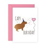 Komik Doğum Günü Kartı - 'Capy Birthday' - Animal Pun - Çıkartmalarla Birlikte Gelir - Vegan Mürekkep - Geri Dönüştürülebilir - Central 23
