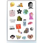 Komik Sticker Telefon Laptop Notebook Tablet Defter Matara Stiker Etiket - Renkli - Parlak - 13,5x19 cm