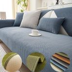 Komik Tüylü Balıksırtı Desenli Şönil Kumaş Mobilya Örtüsü Kanepe Örtüsü Gri Mavi Kanepe Örtüsü 90 x 210 cm Kanepeler için Yumuşak ve Şık Örtü Evcil Hayvan Dostu ve Temizlemesi Kolay L