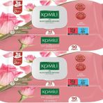 Komili Islak Havlu Mendil 90 Yaprak Gül Kokulu (2 Li Set) Pratik Kapaklı (180 Yaprak)