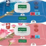 Komili Islak Havlu Mendil 90 Yaprak Karma 2 Li Set (Okyanus Esintisi-Gül Kokulu) 180 Yaprak