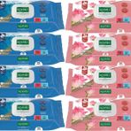 Komili Islak Havlu Mendil 90 Yaprak Karma 8 Li Set (Okyanus Esintisi-Gül Kokulu) 720 Yaprak