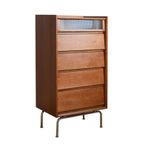 Komodin Masif Ahşap Vintage Beş Çekmeceli Şifonyer Yatak Odası Modern Saklama Dolabı Oturma Odası için Şifonyer Depolama Alanlı Komodin