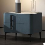 Komodinler Modern Minimalist Komodin, Yan Sehpa W/Sahte Mermer Üst, Çift Çekmeceli Dolap Otel Komodin Ev Mobilyaları Sehpalar Yatak Odası için Uygun (Renk: Mavi)