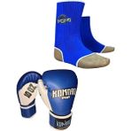 Komodo Sport Boks Eldiveni 10 Oz /kick Boks,muay Thai Ayak Çorabı - Mavi - XL