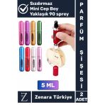 Kompakt Cep Boy Doldurulabilir Taşınabilir Sızdırmaz Pratik Çanta Boy Cep Parfümü Şişesi 5 Ml 2 Adet